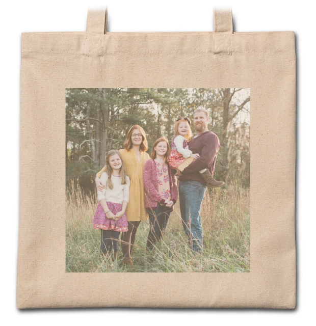 Personalized Photo Canvas Tote Bag - Large