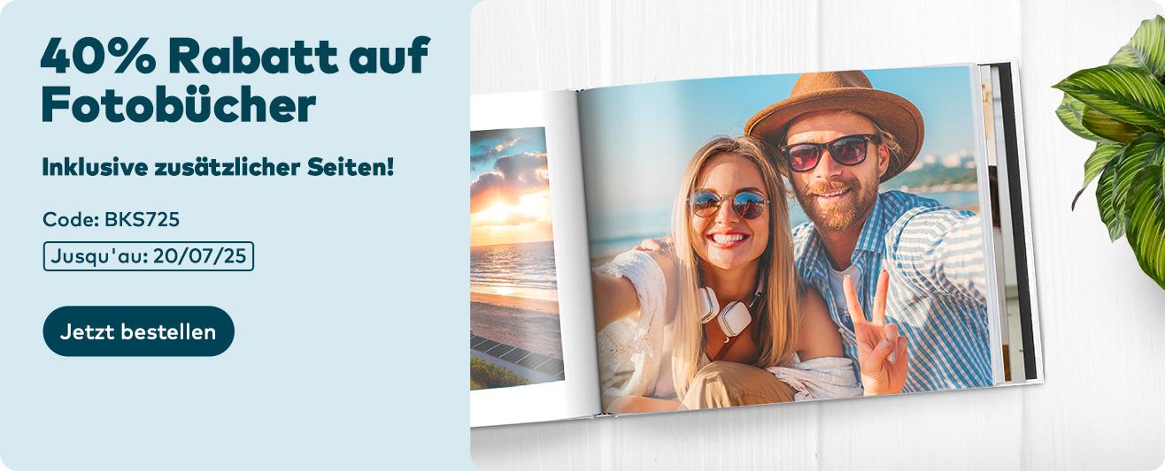 40% Rabatt auf Fotobücher.