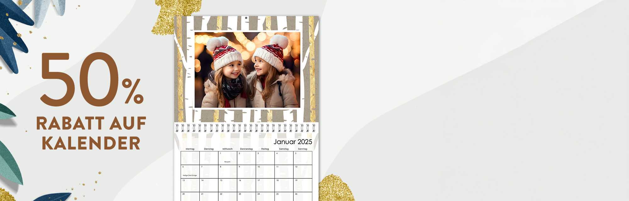  50% Rabatt auf Kalender  