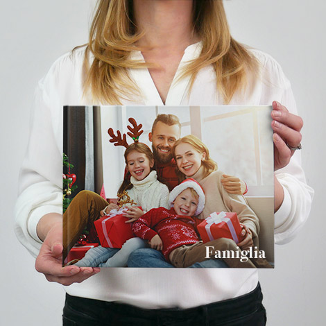 album fotografico in formato 30x20 panoramico con famiglia felice