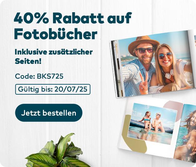 40% Rabatt auf Fotobücher.