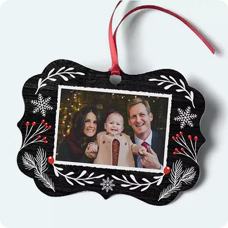 Fotoornament aus Aluminium, Medaillon