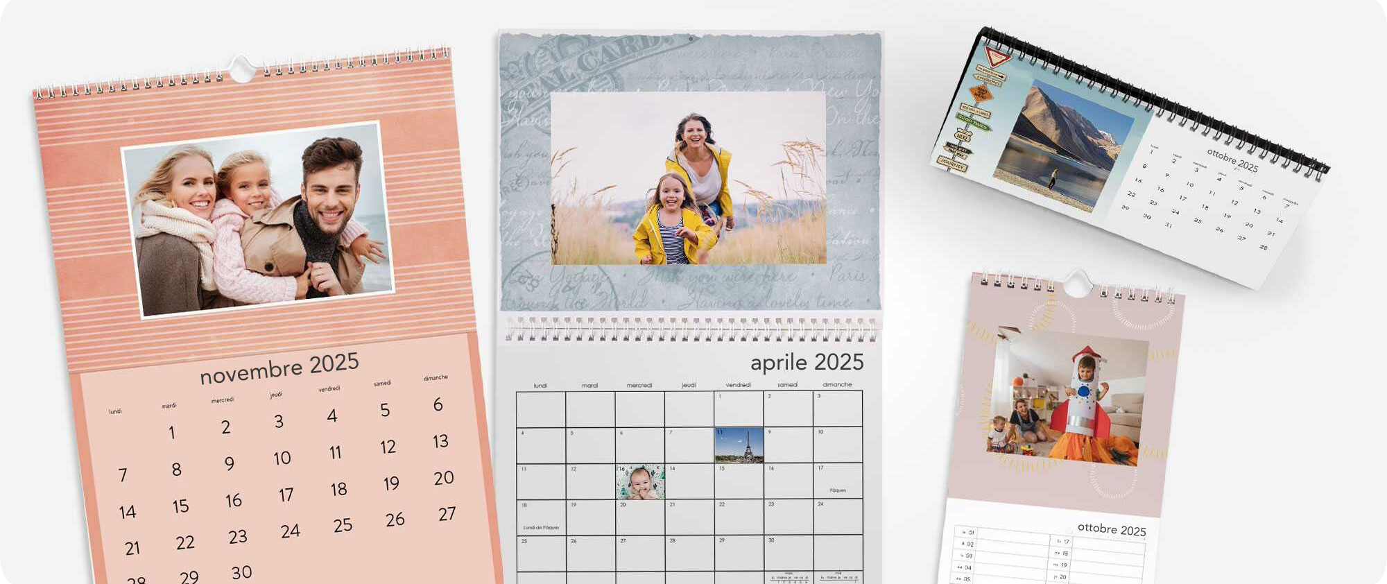 Sfondi differenti, fantasie e colori per i fotocalendari