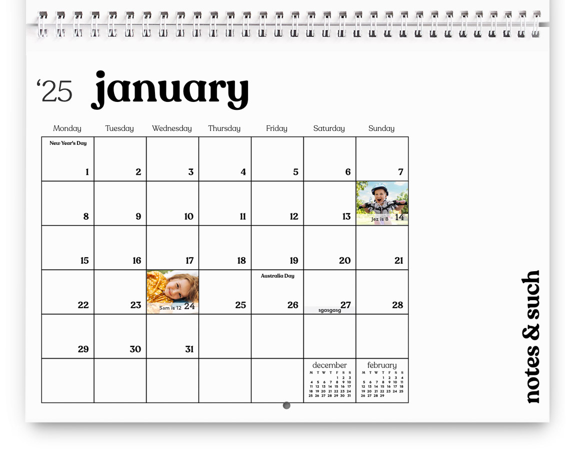 Daily Notes Calendar Grid