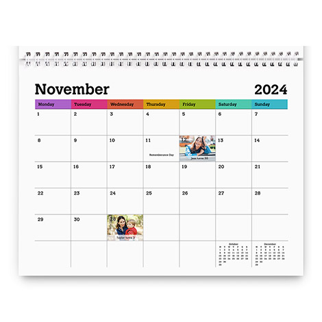 Colourful Calendar Grid
