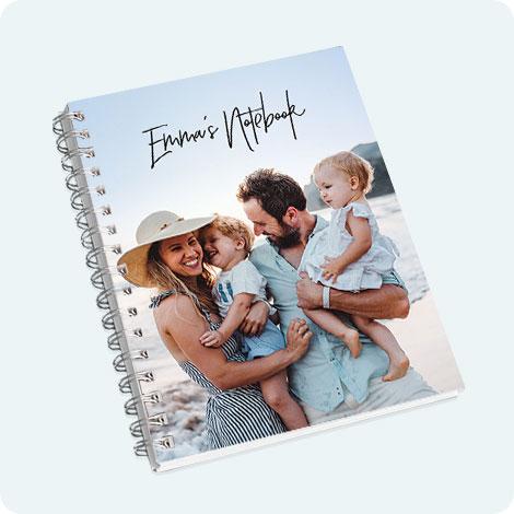 photo notebook, custom notebook, personalised notebook