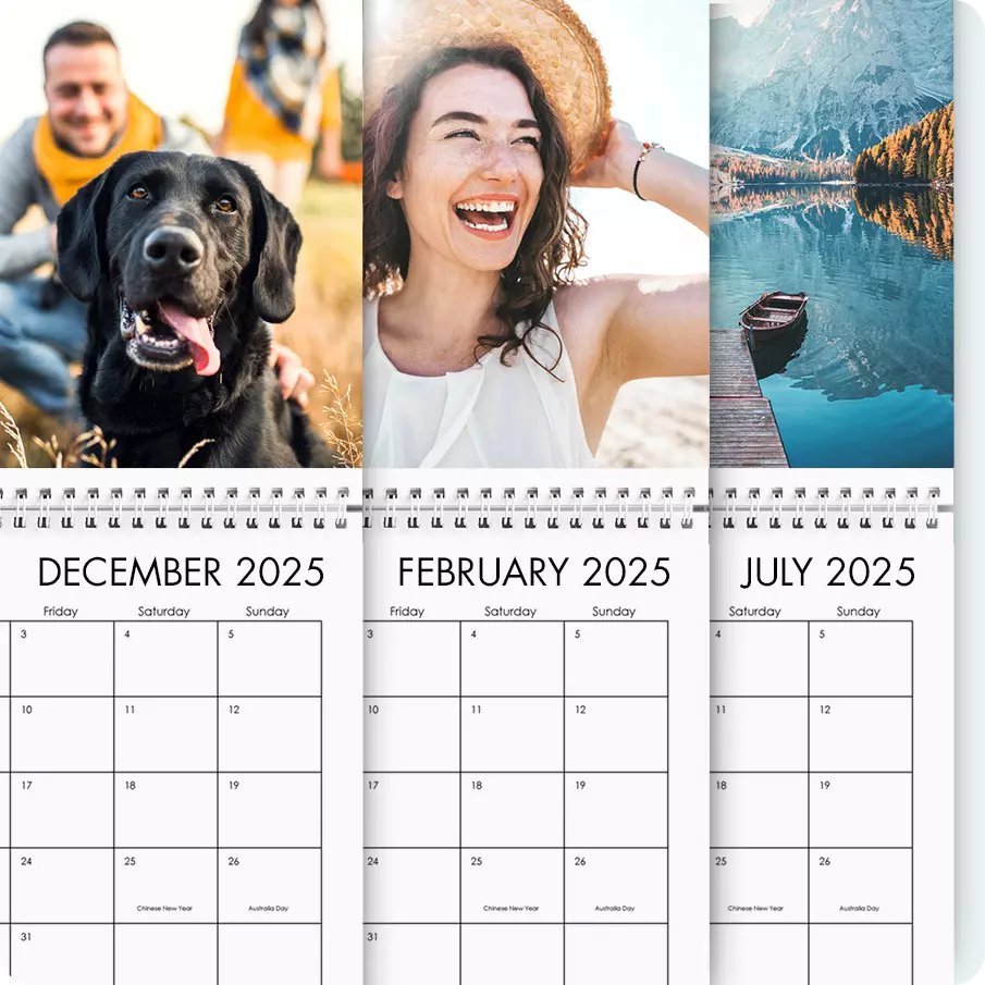 personalised calendar, photo calendar, customised calendar, make your own calendar, wall calendar