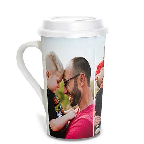 Icon Collage Grande Coffee Mug, 16 oz with lid