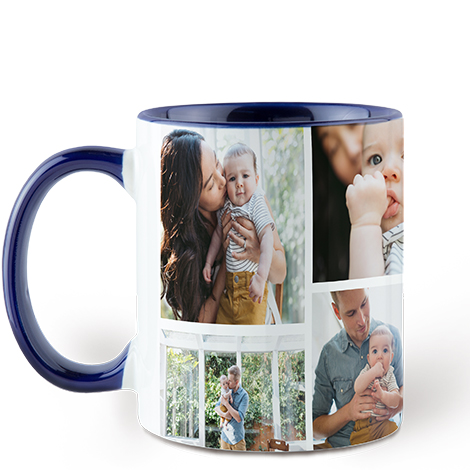 Icon Collage Navy Colorful Mug, 11 oz.