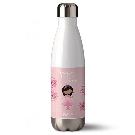 Bottle with a girl cartoon on it.