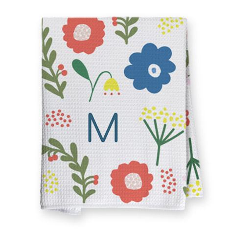 Folk Floral tea towel 