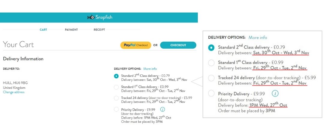 Estimated Delivery Date in the Cart 