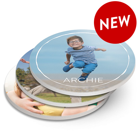 Round stone coaster