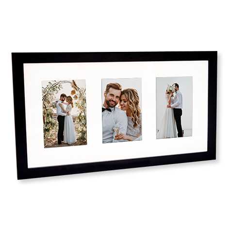 3 photo framed print with wedding photos