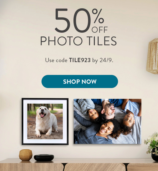 50% off photo tiles
