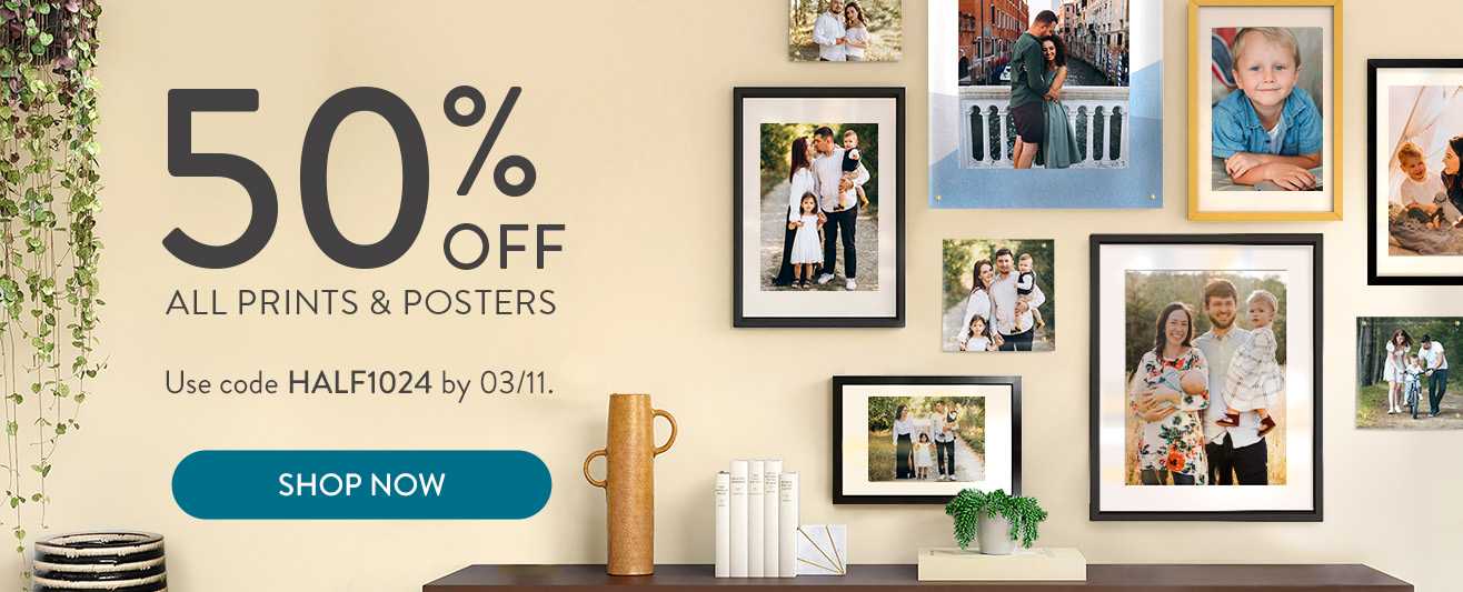 Up to 50% off prints and posters