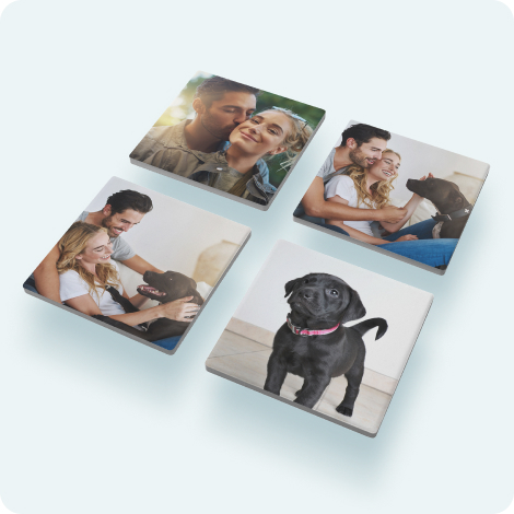 Square stone coasters, set of 4