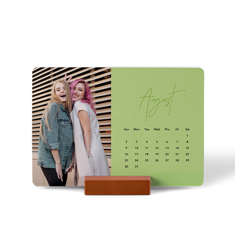 Wood Block Desk Calendar