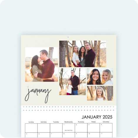 8.5x11 Wall Calendar