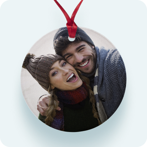 Porcelain Round Christmas Ornament
