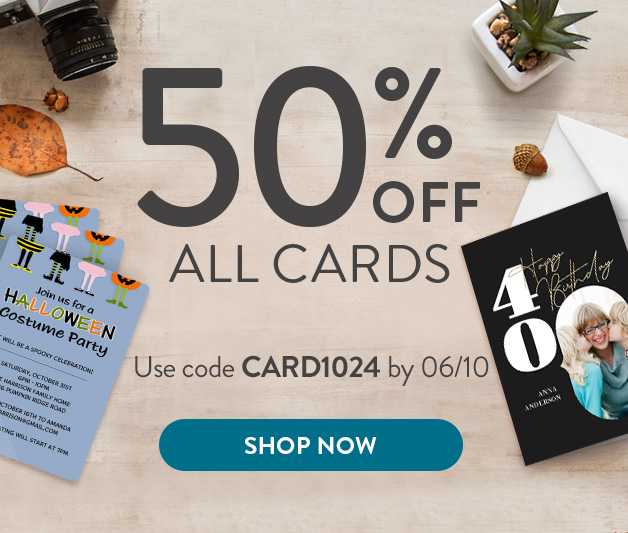 50% off all cards