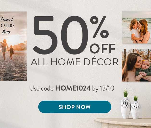 50% off home decor