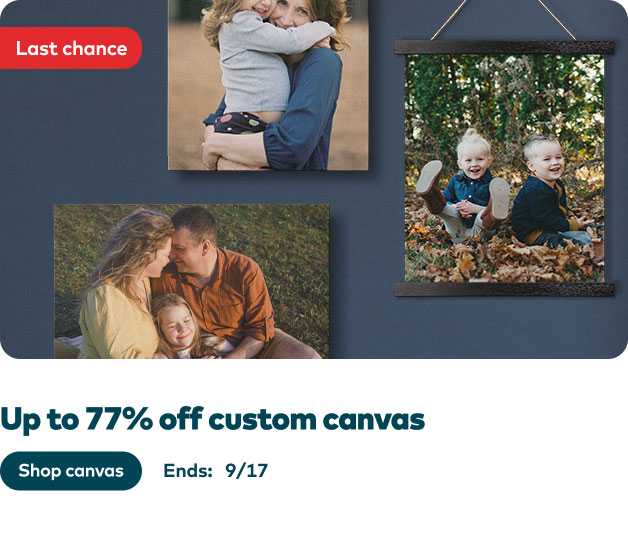 Up to 77% off Canvas Prints