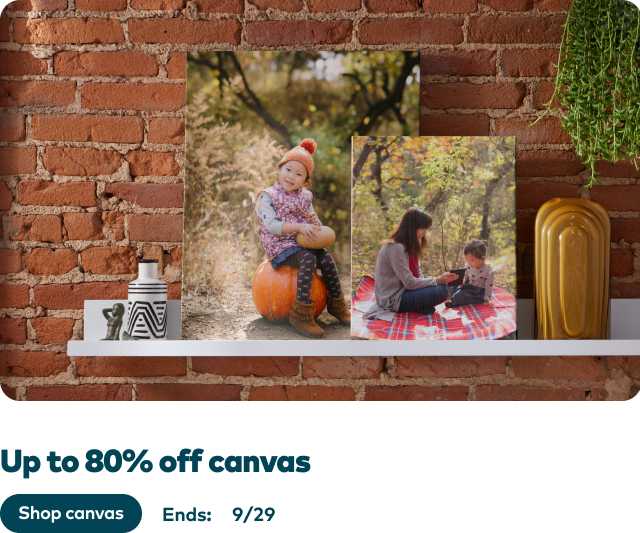 Up to 80% off Canvas Prints