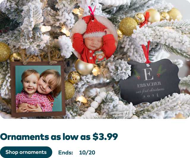 Ornaments as low as $3.99