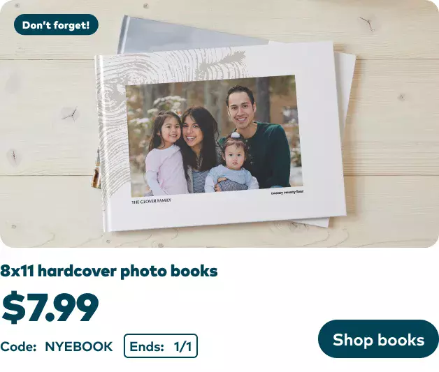 8x11 Hardcover Photo Book now $7.99