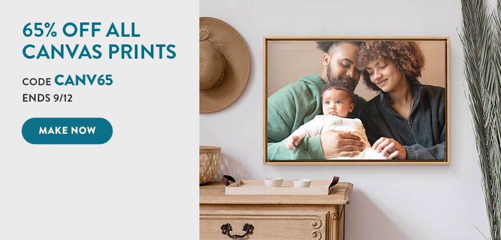 65% off all Canvas Prints