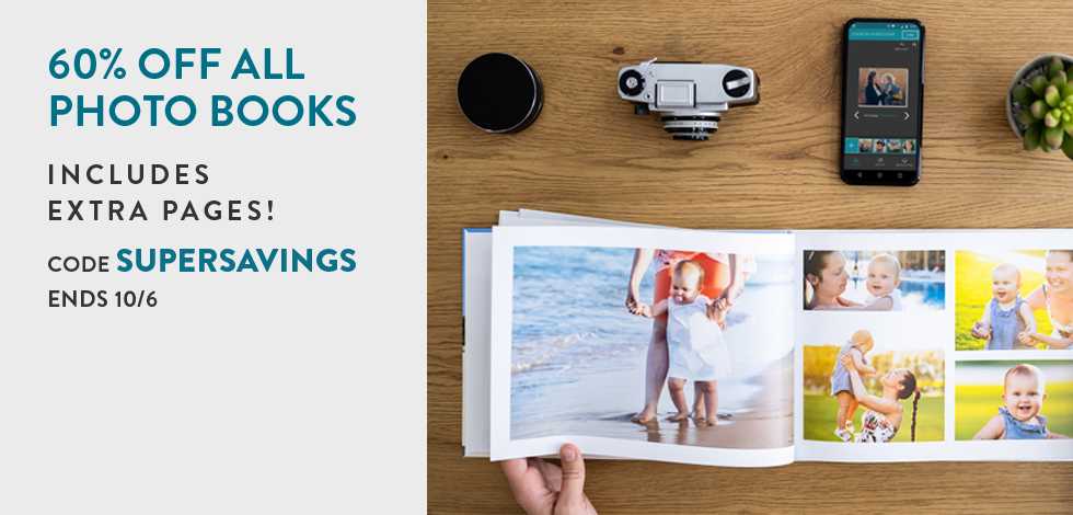60% off all Photo Books (including extra pages)