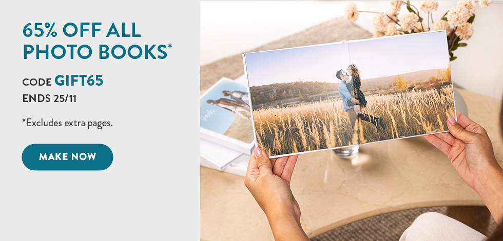 65% off all Photo Books*