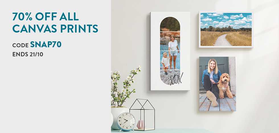 70% off all Canvas Prints