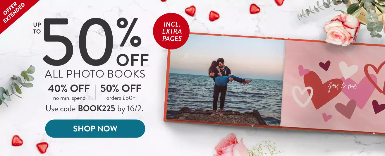 Up to 50% off photo books