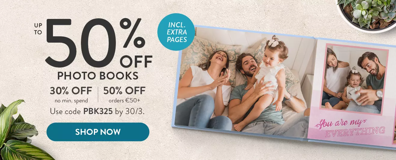 Up to 50% off photo books