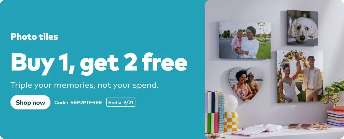Buy 1, get 2 photo tiles