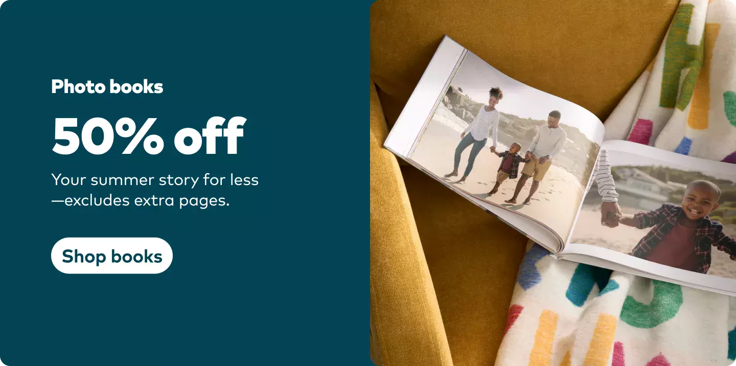 50% off Photo Books excl. extra pages