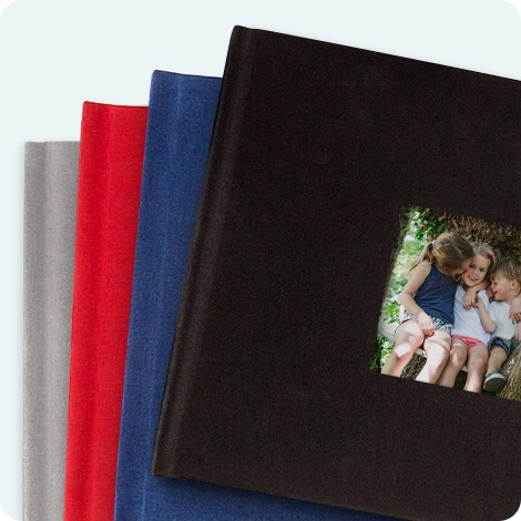 Linen hardcover with window