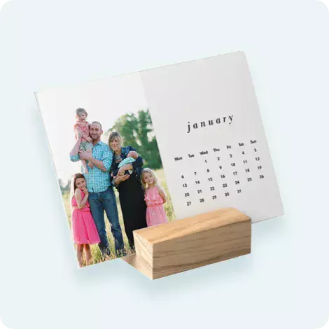 Wood Block Desk Calendar