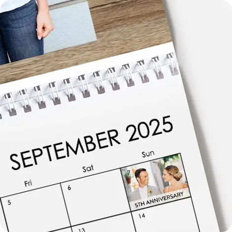 Add photos and special text to mark important dates. Calendars also include important dates and public holidays.