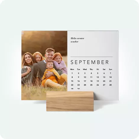 Wood Block Desk Calendar