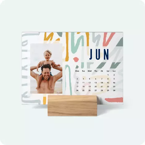 Wood Block Desk Calendar