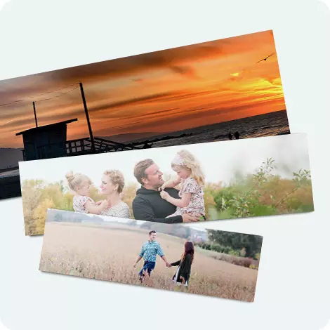Panoramic print of family and nature