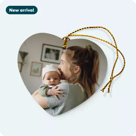 Porcelain Heart Christmas Ornament 