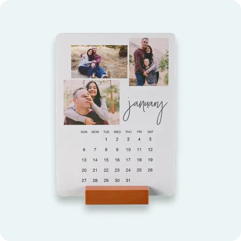 Wood block calendar