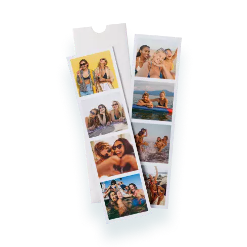 Magnetic photo booth strips