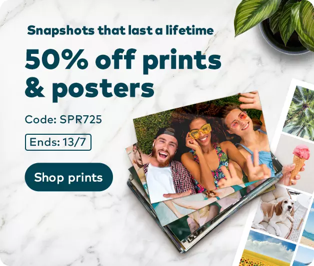 50% off prints and posters