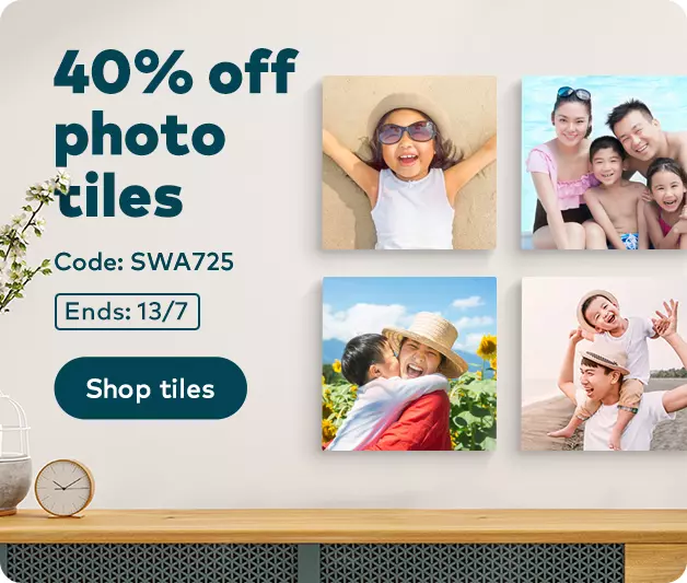 40% off photo tiles