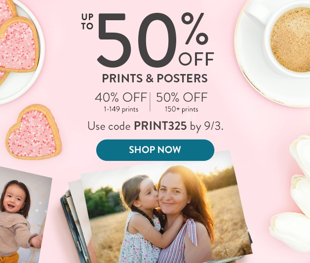 up to 50% off photo printing